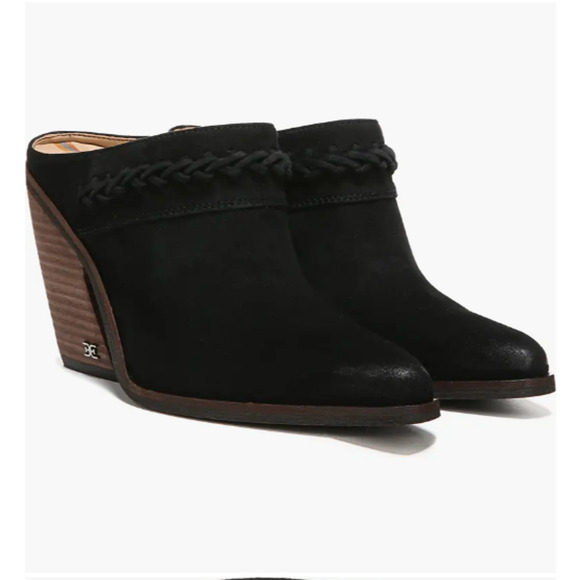 SAM EDELMAN New in Box Alison Western Mule in Black Leather // 8.5 - Picture 4 of 16